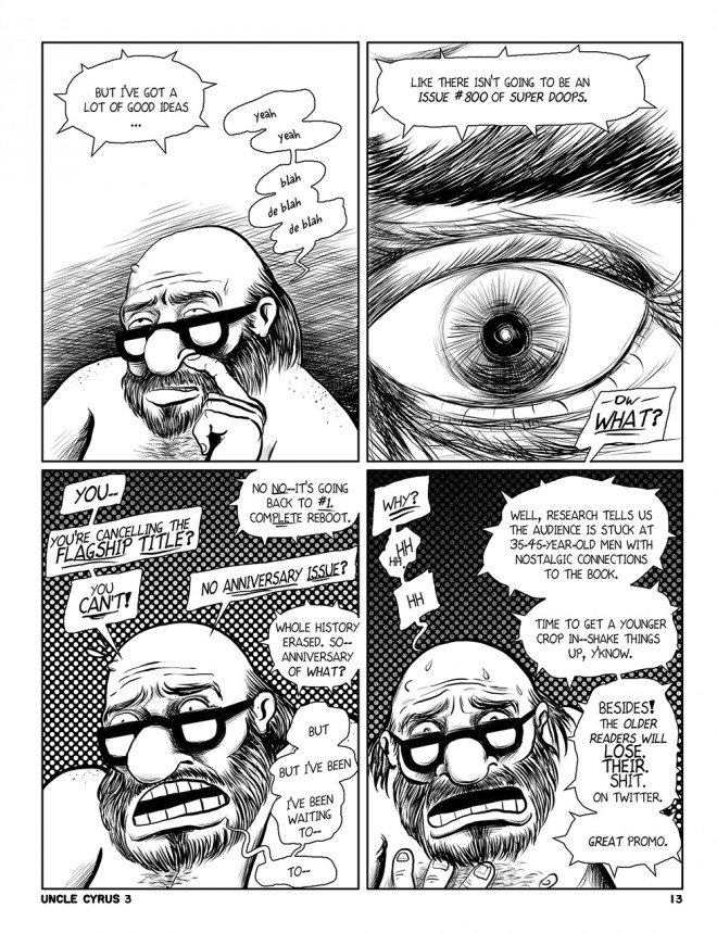 Uncle Cyrus in "Deadliney Doom!", page 13